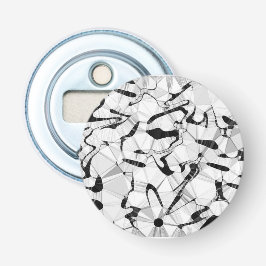 Schwarzweiß in Motion Round Bottle Opener Flaschenöffner
