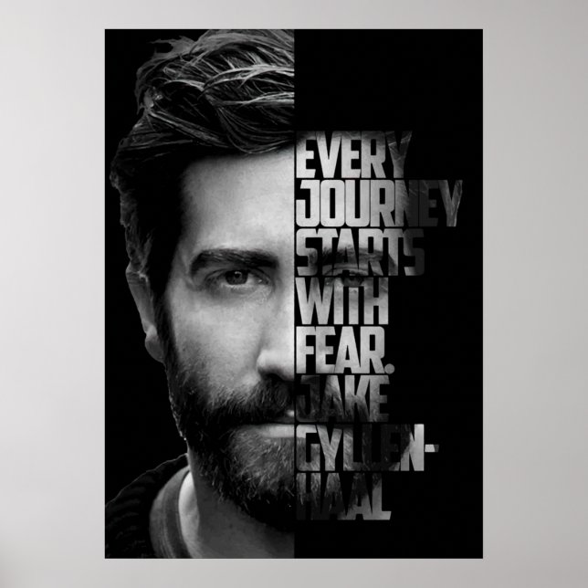 Schwarzweiß-Jake-Gyllenhaal-Zitat Poster (Vorne)
