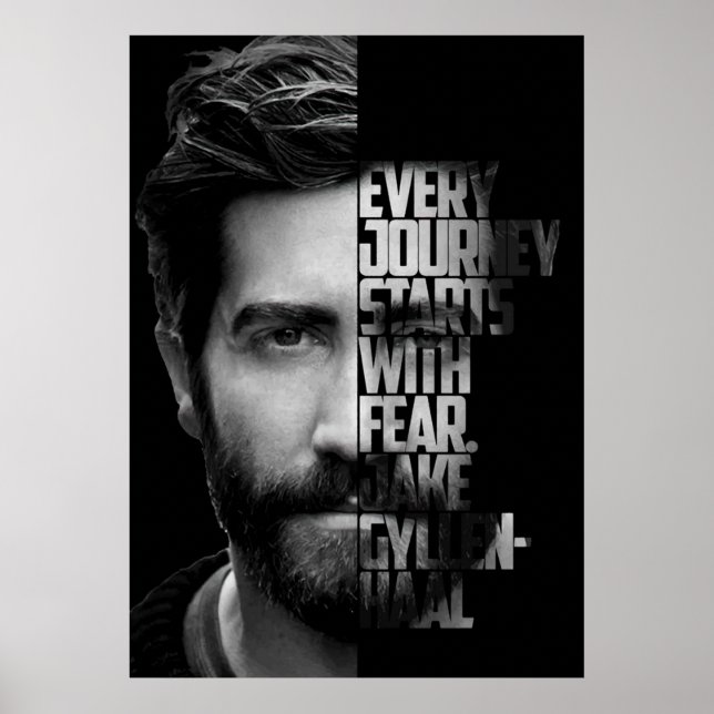 Schwarzweiß-Jake-Gyllenhaal-Zitat Poster (Vorne)