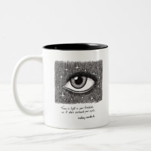 Schwarzweiss-Kaffee-Tasse mit Zitat und Kunst Zweifarbige Tasse