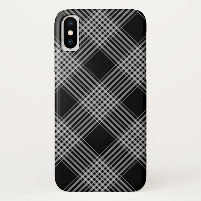 Schwarzweiß kariert Case-Mate iPhone hülle (Rückseite)