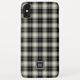 Schwarzweiß Kariert mit Monogramm Case-Mate iPhone Hülle