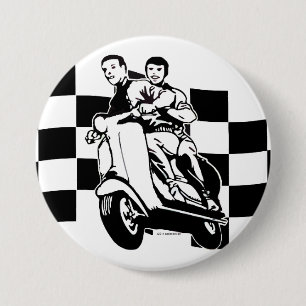 Schwarzweiss-Karorollerreiter Button