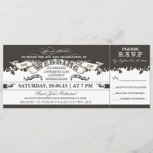 Schwarzweiss-Kartenart-Hochzeitseinladungen Einladung