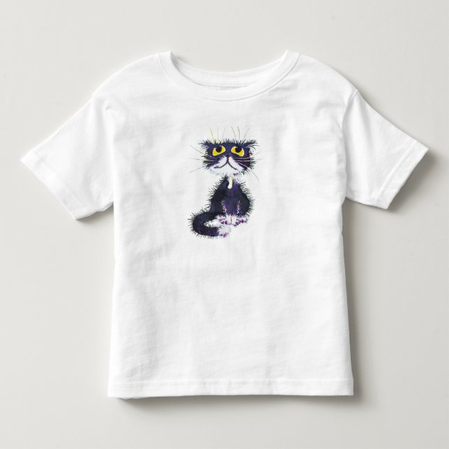 Schwarzweiss-Katze Kleinkind T-shirt (Vorderseite)
