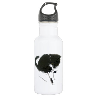 Schwarzweiss-Katzen-Kunst Trinkflasche