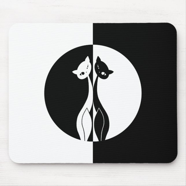 Schwarzweiss-Katzen Mousepad (Vorne)