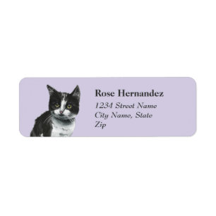 Schwarzweiss-Kitty-Katzen-Rücksendeadresse