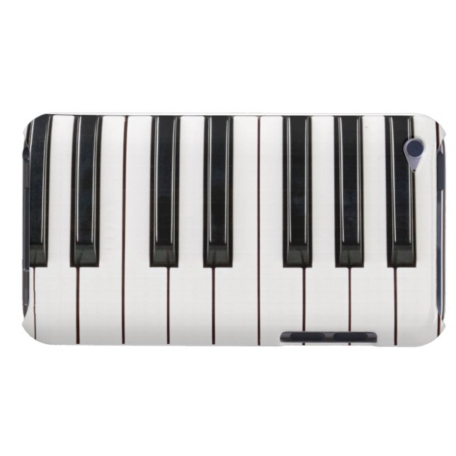 Schwarzweiss-Klavier-Tastatur-Kasten-Abdeckung Barely There iPod Hülle (Rückseite Horizontal)