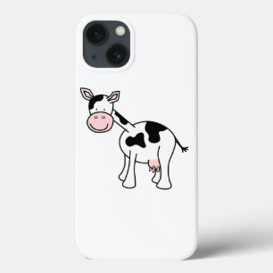 Schwarzweiss-Kuh-Karikatur iPhone 13 Hülle
