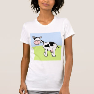 Schwarzweiss-Kuh-Karikatur T-Shirt