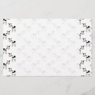 Schwarzweiss-Kuh-Muster Briefpapier
