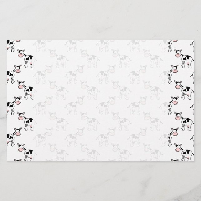 Schwarzweiss-Kuh-Muster Briefpapier (Vorderseite)