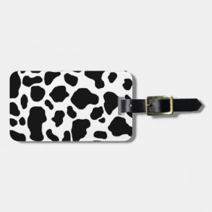 Schwarzweiss-Kuhdruckmuster Gepäckanhänger