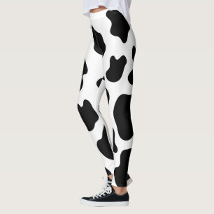Schwarzweiss-Kuhstellendruck-Muster-Leggings Leggings
