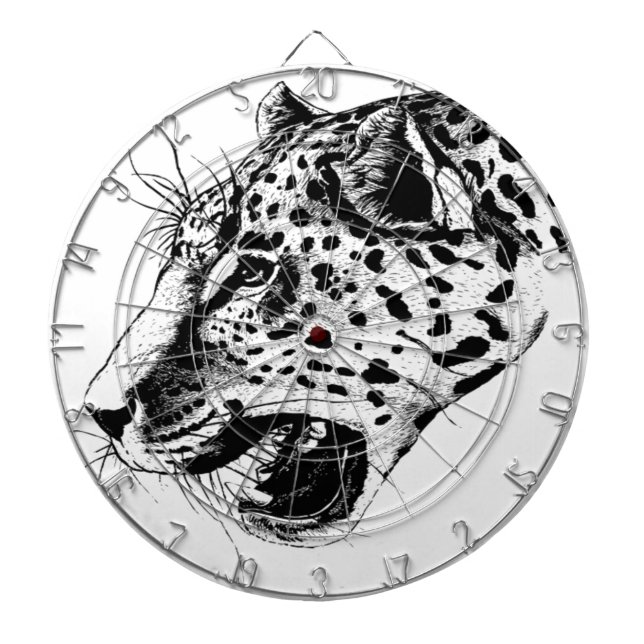 Schwarzweiß-Leopard Dartscheibe (vorne)