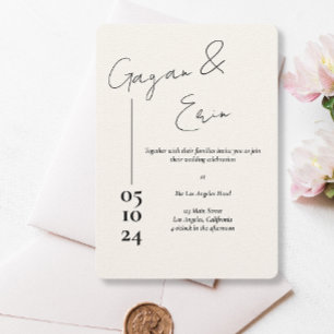 Schwarzweiß-Liebe-Letter-Hochzeitseinladungen Einladung
