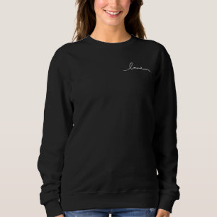 Schwarzweiß "Liebe" Script Crewneck Sweatshirt
