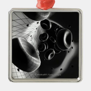 Schwarzweiss-lineare Wiedergabe der Blutzellen Silbernes Ornament