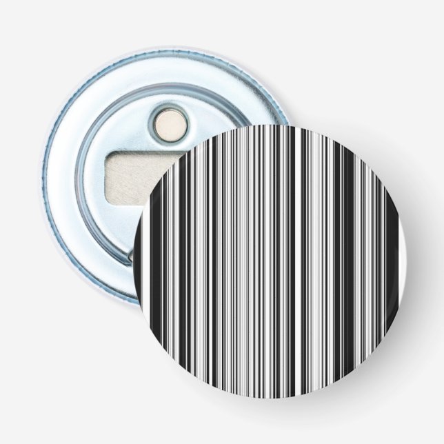 Schwarzweiss-Linien Flaschenöffner (Vorderseite)