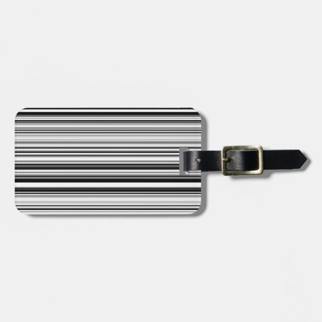 Schwarzweiss-Linien Gepäckanhänger (Vorderseite horizontal)
