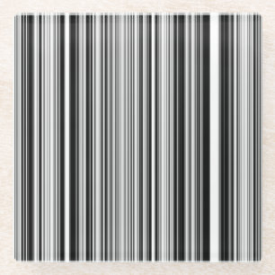 Schwarzweiss-Linien Glasuntersetzer