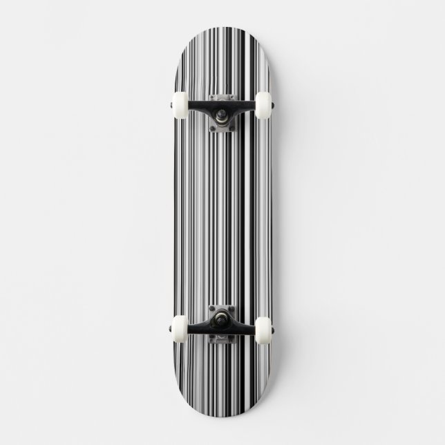 Schwarzweiss-Linien Skateboard (Vorderseite)