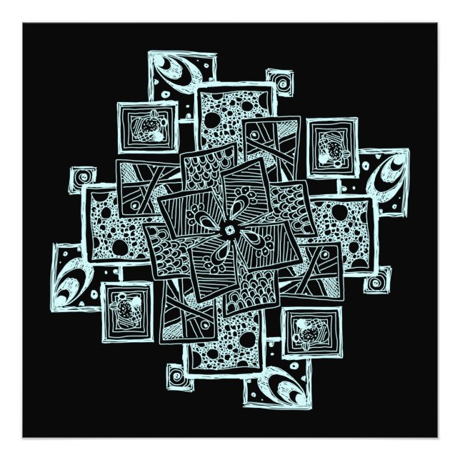 Schwarzweiß-Liniendesign Fotodruck (Vorne)