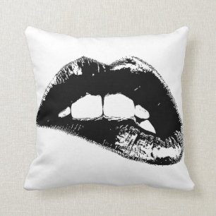 Schwarzweiss-Lippen Kissen