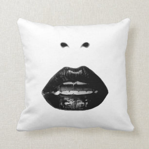 Schwarzweiss-Lippen Kissen