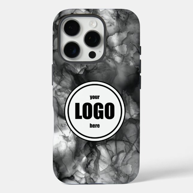 Schwarzweiß-Logos iPhone 16 Pro Hülle (Rückseite)