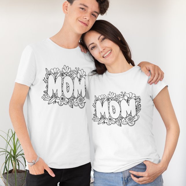 Schwarzweiß-MAMA l Blume T-Shirt (Von Creator hochgeladen)