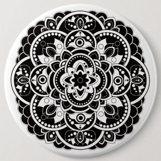Schwarzweiss-Mandala Button