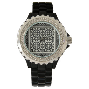 Schwarzweiss-Mandala-Motiv durch Visions-Studio Armbanduhr