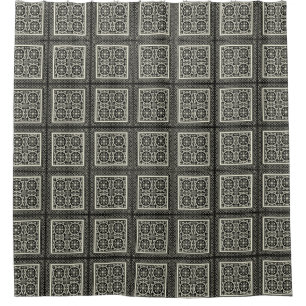 Schwarzweiss-Mandala-Motiv durch Visions-Studio Duschvorhang
