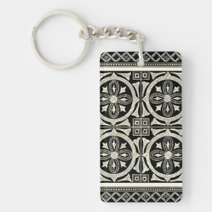 Schwarzweiss-Mandala-Motiv durch Visions-Studio Schlüsselanhänger