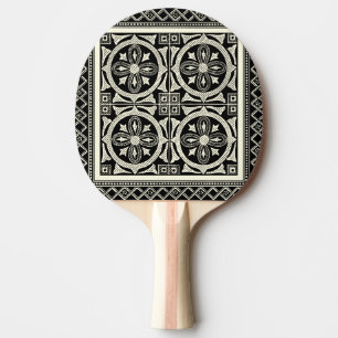 Schwarzweiss-Mandala-Motiv durch Visions-Studio Tischtennis Schläger