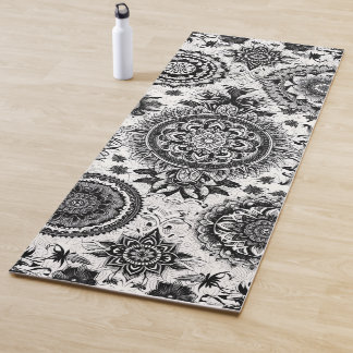 Schwarzweiß-Mandalase Yogamatte