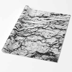 Schwarzweiss-Marmorsteinmuster Geschenkpapier