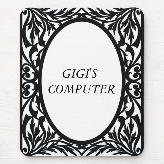 Schwarzweiss-Mausunterlage Mousepad (Vorne)