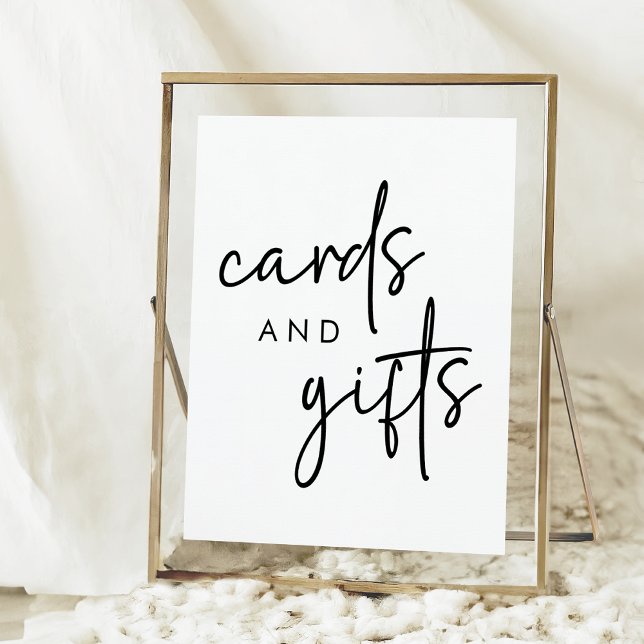 Schwarzweiß-Minimal-Brautparty-Karten und -Geschen Poster (Von Creator hochgeladen)