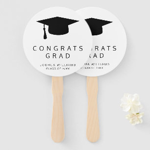 Schwarzweiß-Minimalistisch-Mortarboard-Abschluss Fächer