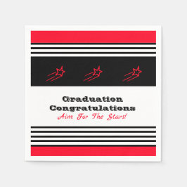 Schwarzweiß mit rotem Strichpapier Serviette