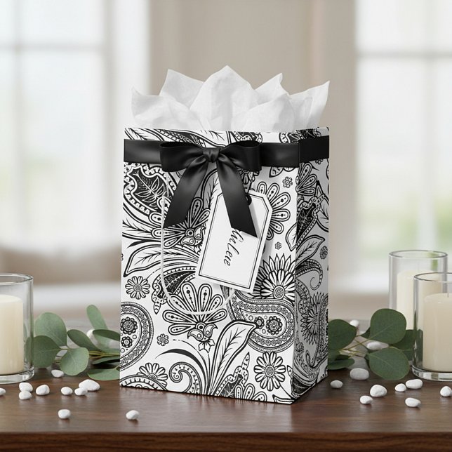 Schwarzweiß Mittlere Geschenktüte (Von Creator hochgeladen)