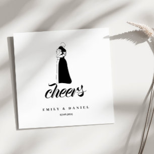 Schwarzweiß, modern Wedding NAPKINS Serviette