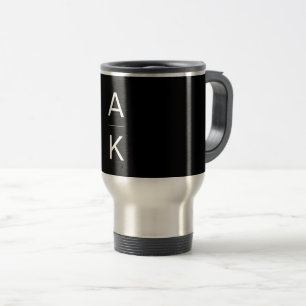 Schwarzweiß, moderne personalisierte Monogramm Reisebecher