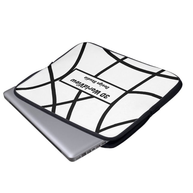 Schwarzweiß Moderner Minimalistischer Abstrakt Laptopschutzhülle (Vorne Knopf)