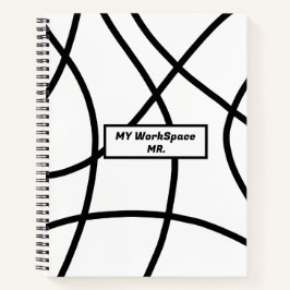 Schwarzweiß Moderner Minimalistischer Abstrakt Notizbuch