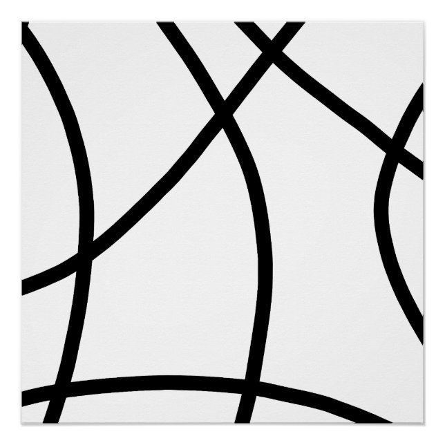Schwarzweiß Moderner Minimalistischer Abstrakt Poster (Vorderseite)