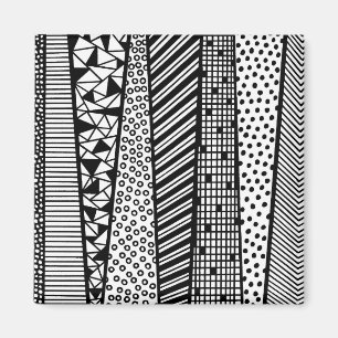 Schwarzweiß - modernes Muster Magnet